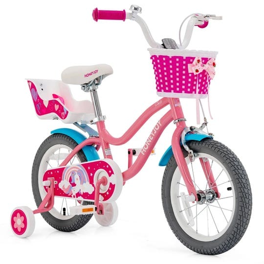 honeyjoy-14-inches-kids-bicycle-w-training-wheels-basket-for-boys-girls-age-3-5-years-1