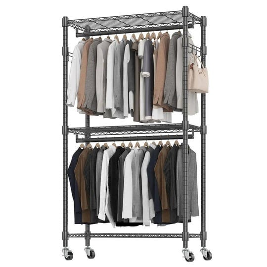heavy-duty-clothes-rack-adjustable-rolling-garment-rack-with-shelves-transparent-0-1
