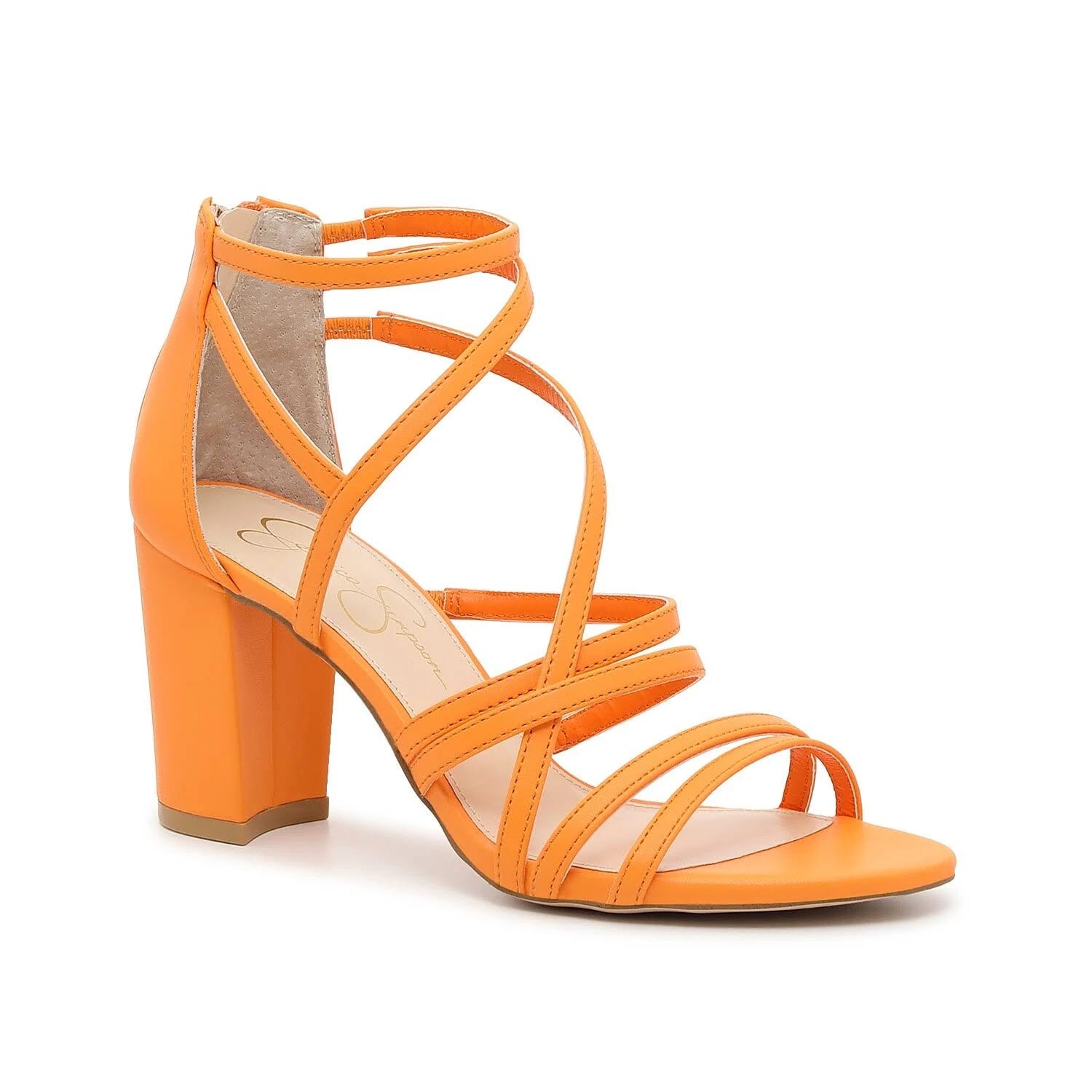 Orange Chunky Heels by Jessica Simpson | Image