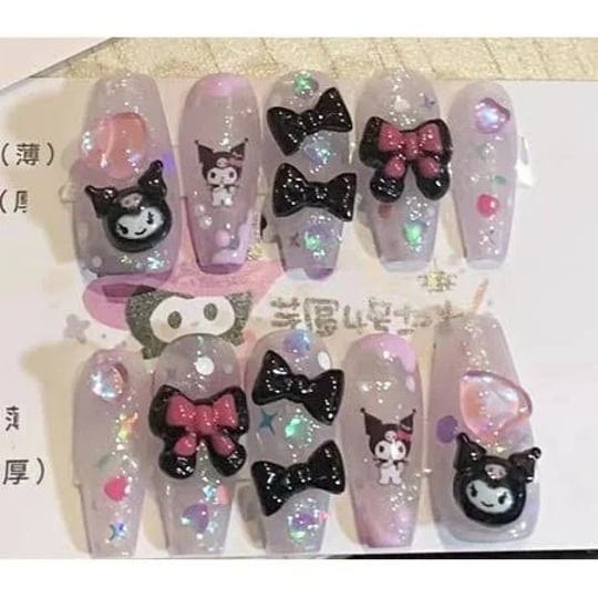 jiayi-sanrioed-manicure-nail-kuromi-cartoon-fake-nails-cinnamoroll-pochacco-rhinestone-detachable-an-1