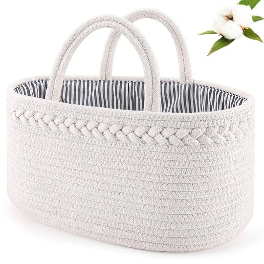 abenkle-baby-diaper-caddy-nursery-storage-bin-and-car-organizer-for-diapers-wipes-cotton-rope-basket-1