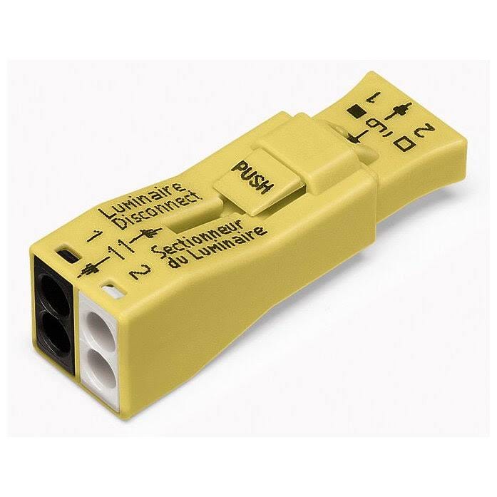 WAGO Luminaire Disconnect Connector 2-Pole Pack of 25 - Yellow | Image