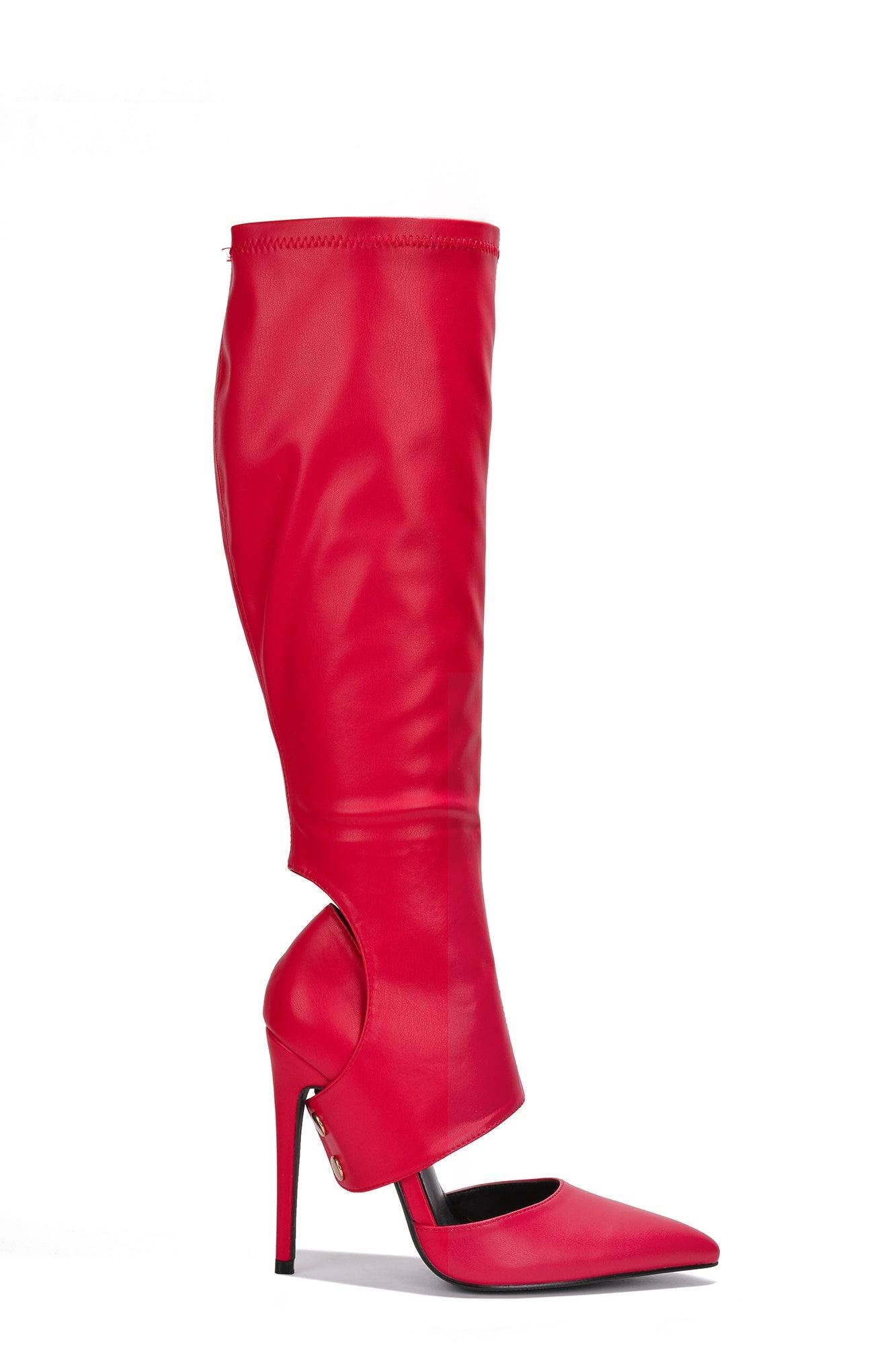 Versatile Red Knee Boots for Fashionable Flair | Image