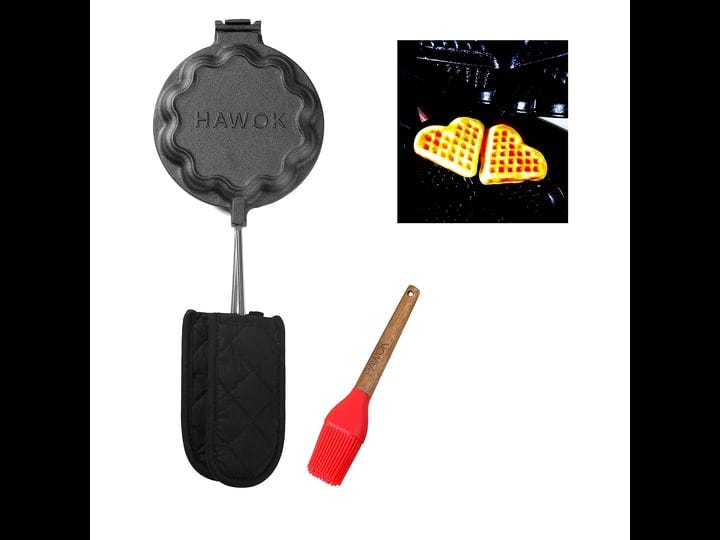 hawok-cast-iron-waffle-heart-shape-maker-with-handle-hoder-and-basting-brush-1