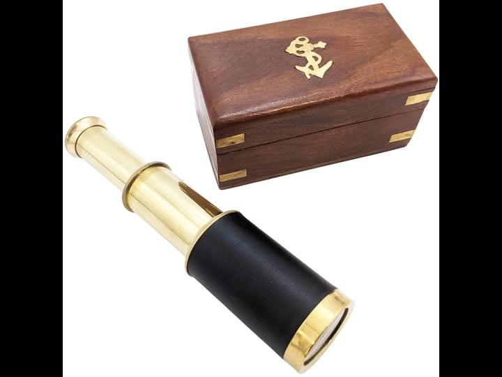 6-handheld-brass-telescope-with-wooden-storage-box-functional-pirate-spyglass-collapsible-design-for-1