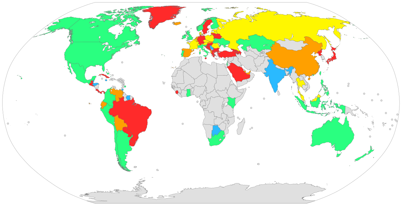 Worldwide graph of homeschooling legality.