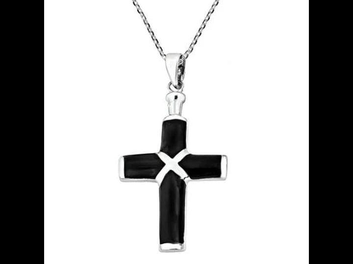 christian-cross-simulated-black-onyx-925-sterling-silver-pendant-necklace-adult-unisex-size-small-1