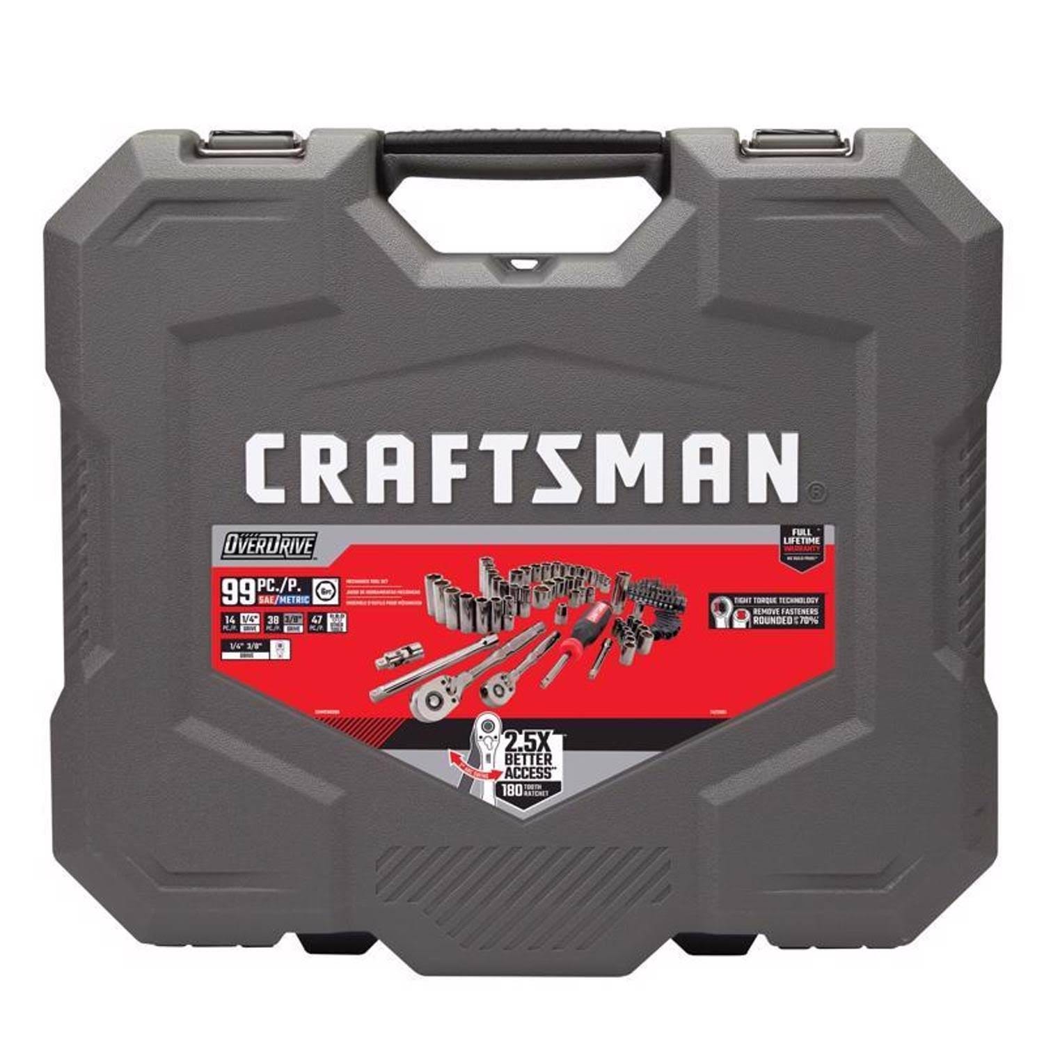 Craftsman 99-Piece SAE and Metric Socket Set with Gunmetal Chrome Finish | Image