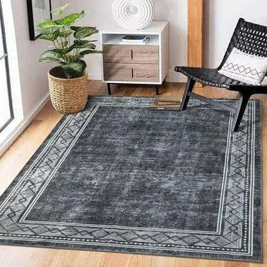 zacoo-8x10-feet-gray-area-rug-for-living-room-bedroom-dining-room-modern-bordered-indoor-no-slip-car-1