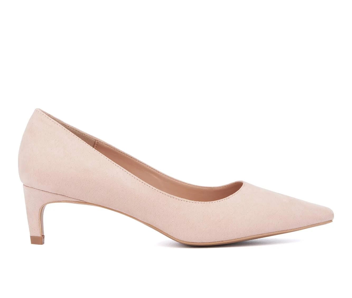 Stylish Nude Kitten Heel Pumps for Everyday Chic | Image