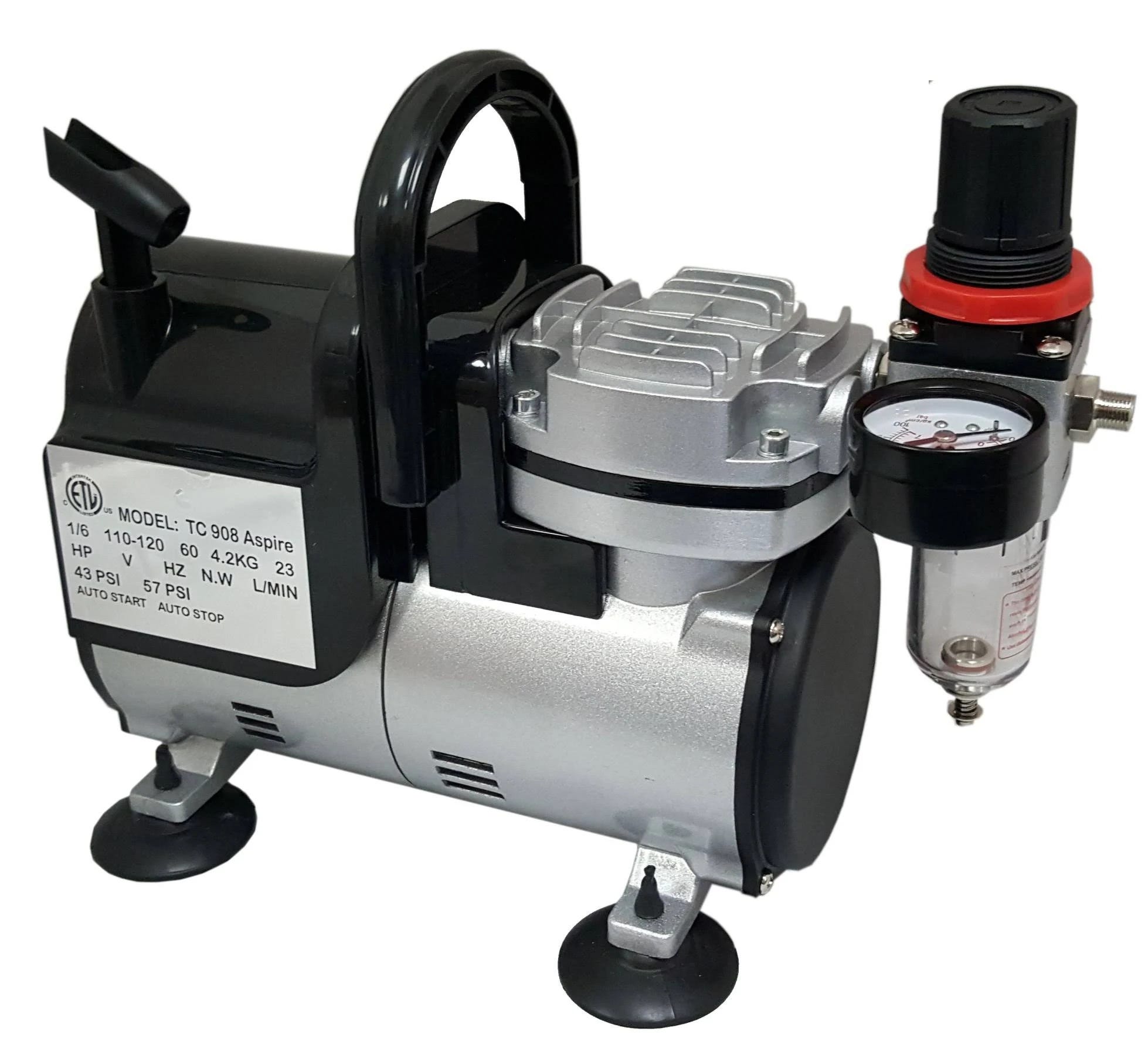 Quiet and Portable Airbrush Compressor with Built-in Moisture Filter and Adjustable Pressure | Image