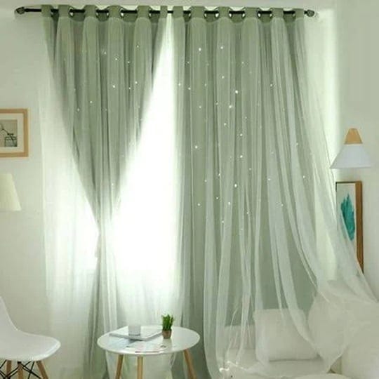 window-curtains-double-layer-home-blackout-floor-standing-hollow-drape-romance-green-1