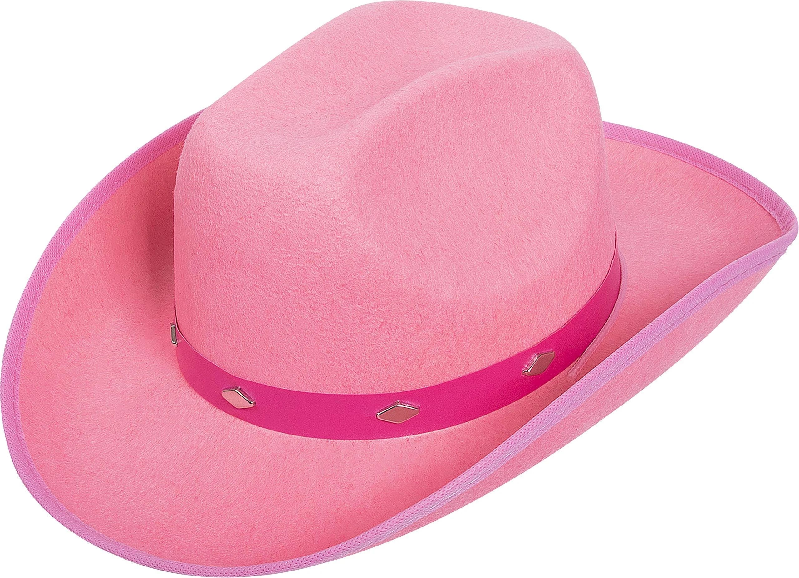 Fashionable Pink Studded Felt Cowgirl Hat For Western-Loving Ladies | Image