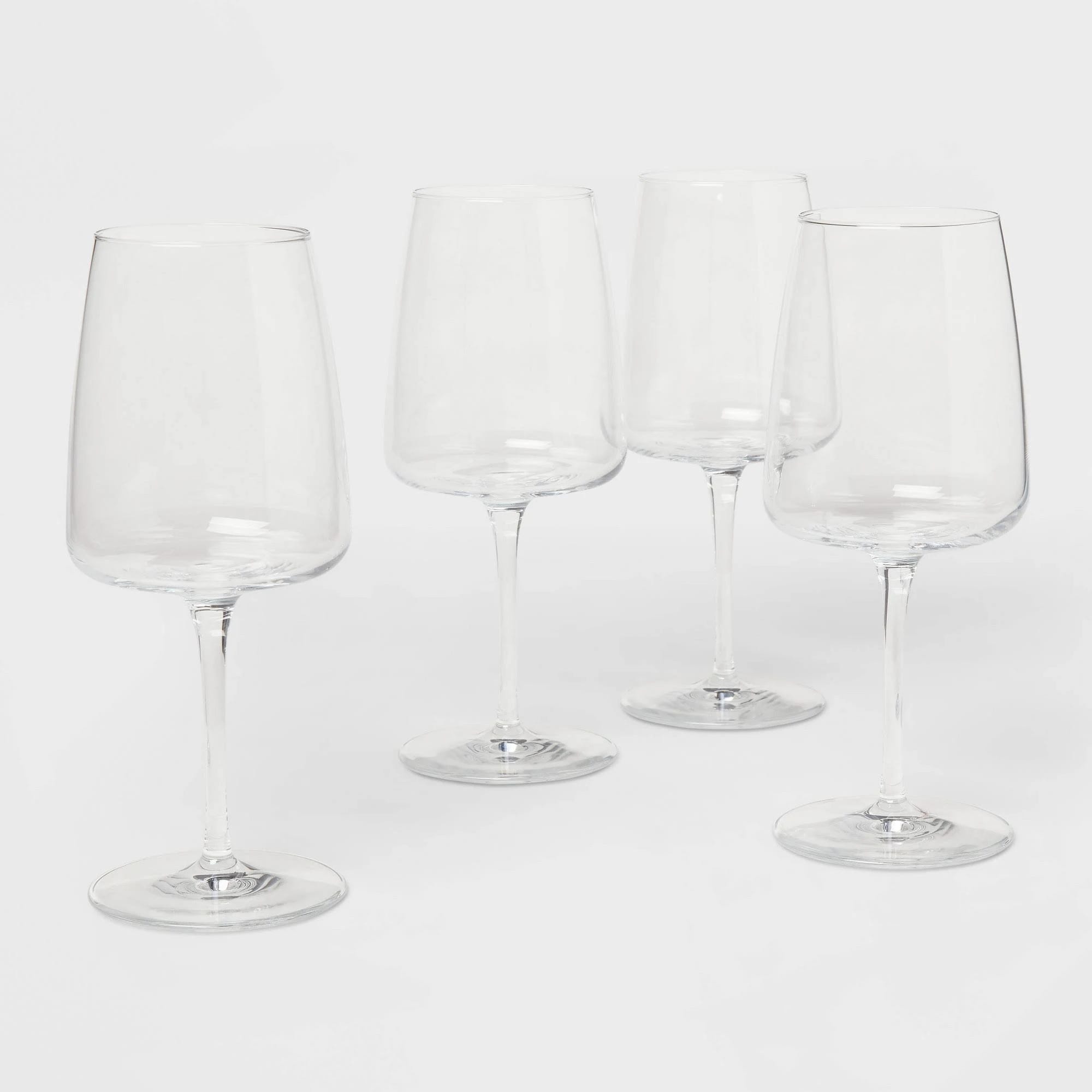 Threshold 4pk Red Wine Glasses - Perfect for Cold Beverages and Easy Cleaning | Image