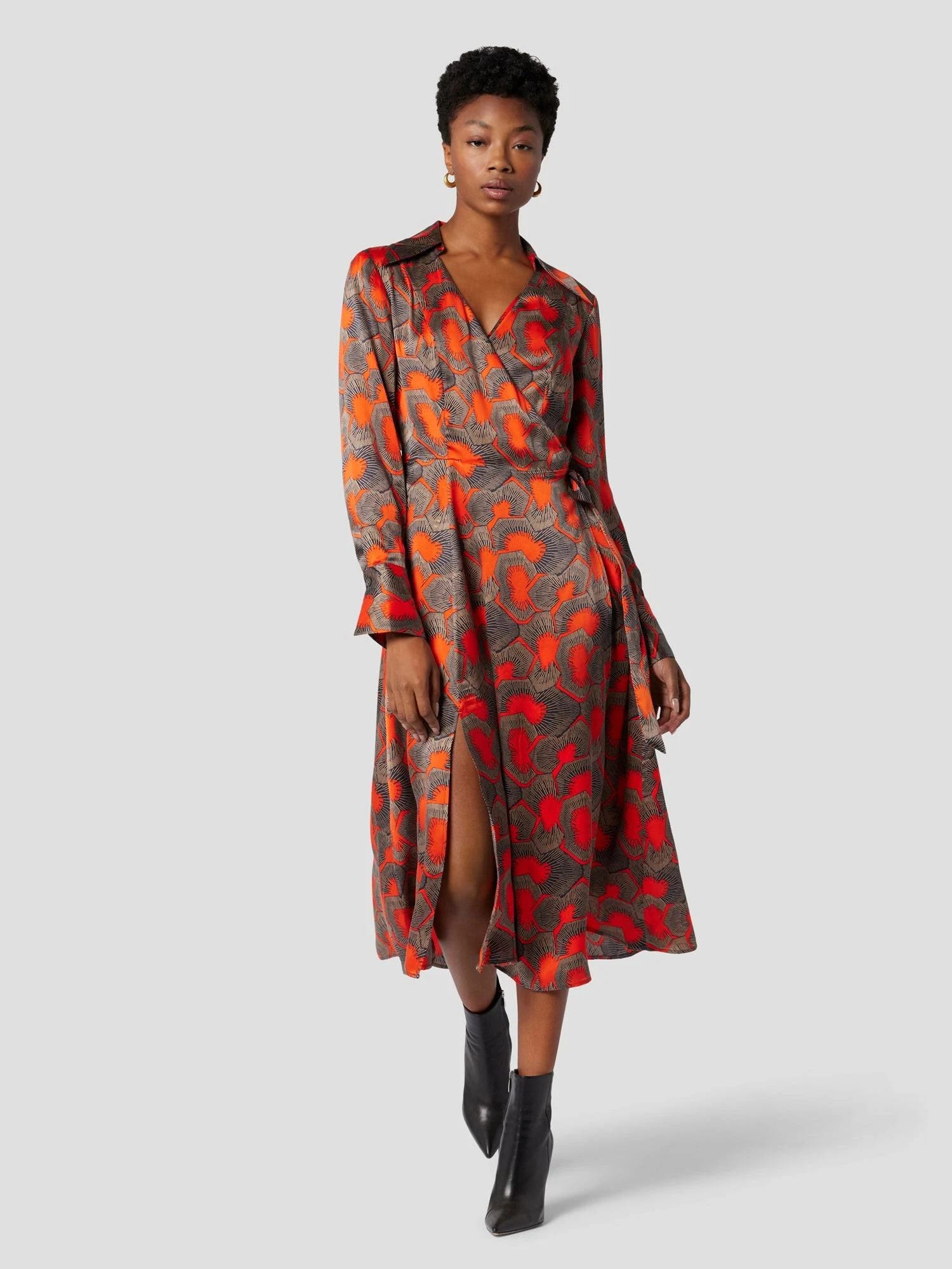 Elegant Silk Wrap Dress by Equipment Morgon | Image