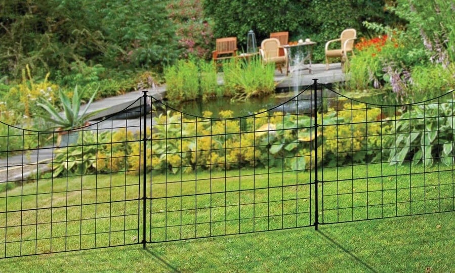 zippity-outdoor-products-wf29001-25-h-dig-metal-garden-fence-5-panels-black-1
