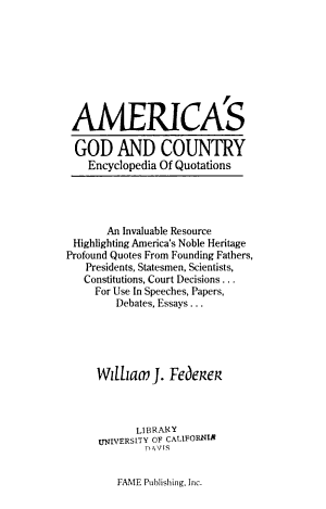 America's God and Country Encyclopedia of Quotations E book