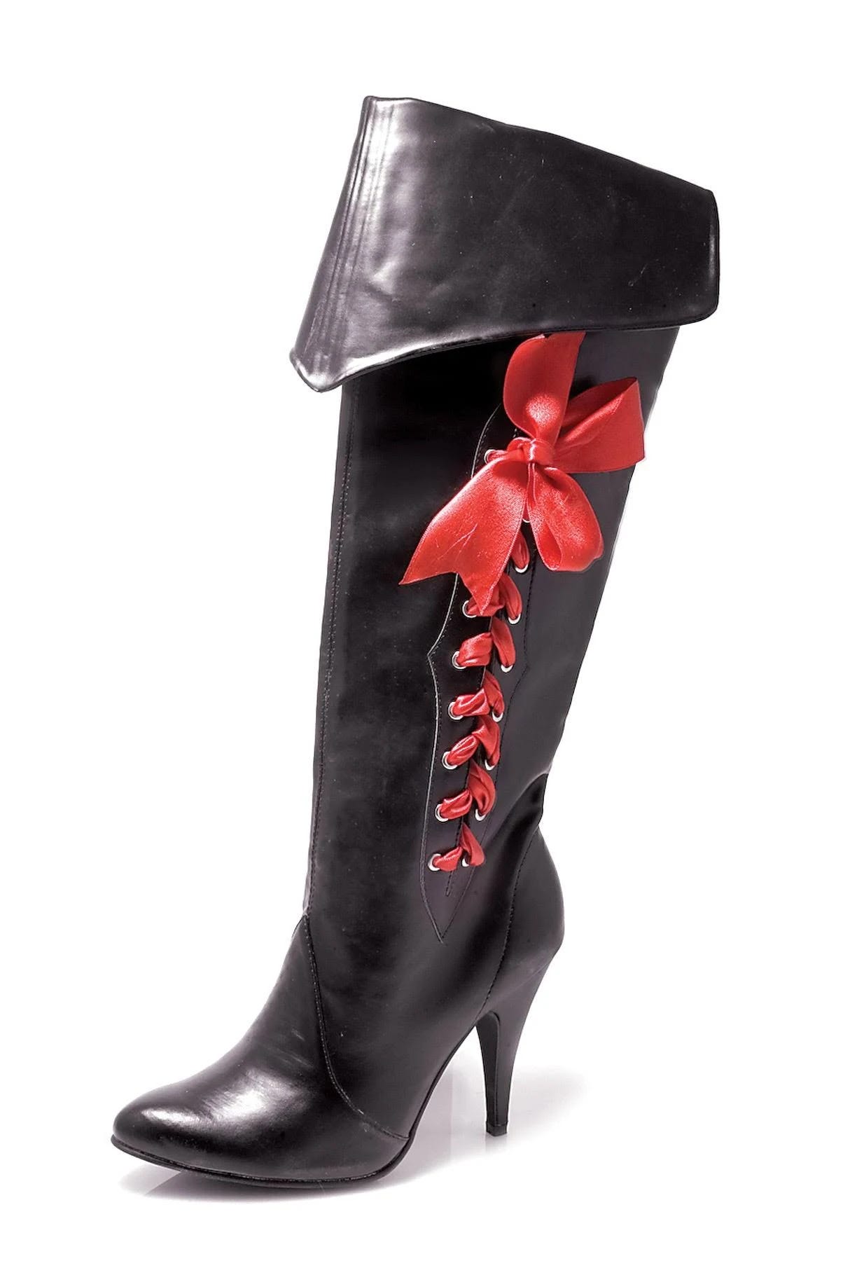 Flap Over Ribbon Lace-up Boots with 4