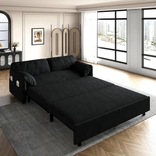 3-in-1-63-8-queen-pull-out-sofa-bed-convertible-sleeper-sofa-with-side-storage-black-1