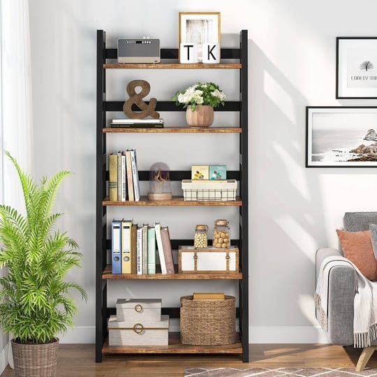 ladder-shelf-bookcase-5-tier-free-standing-bookshelf-tall-book-shelf-brown-1