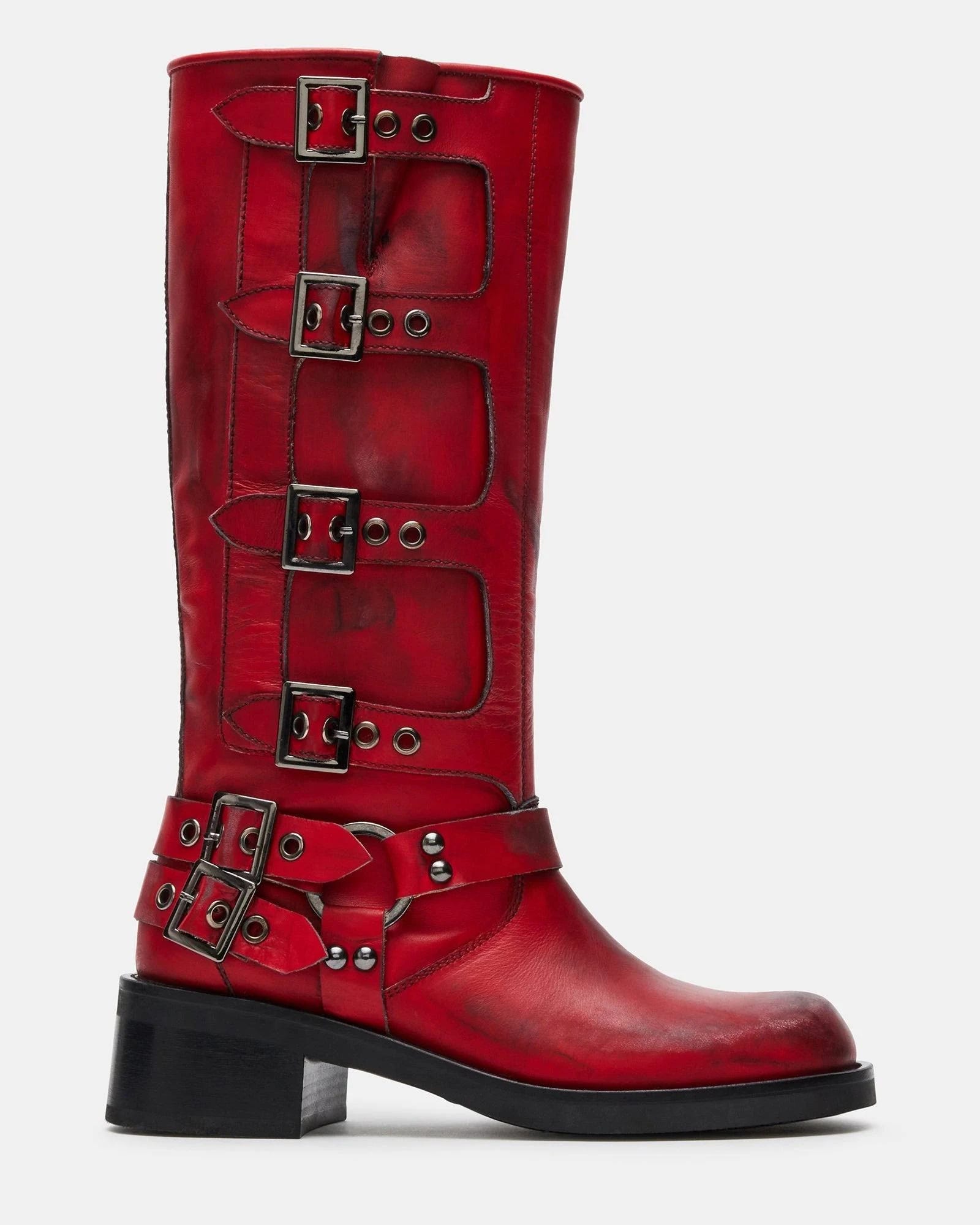 Red Rocky Knee-High Women's Boots by Steve Madden | Image