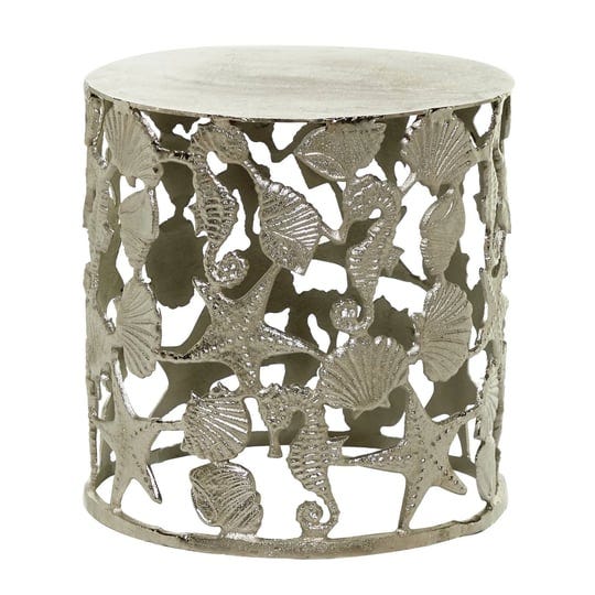 litton-lane-silver-aluminum-coastal-accent-table-1