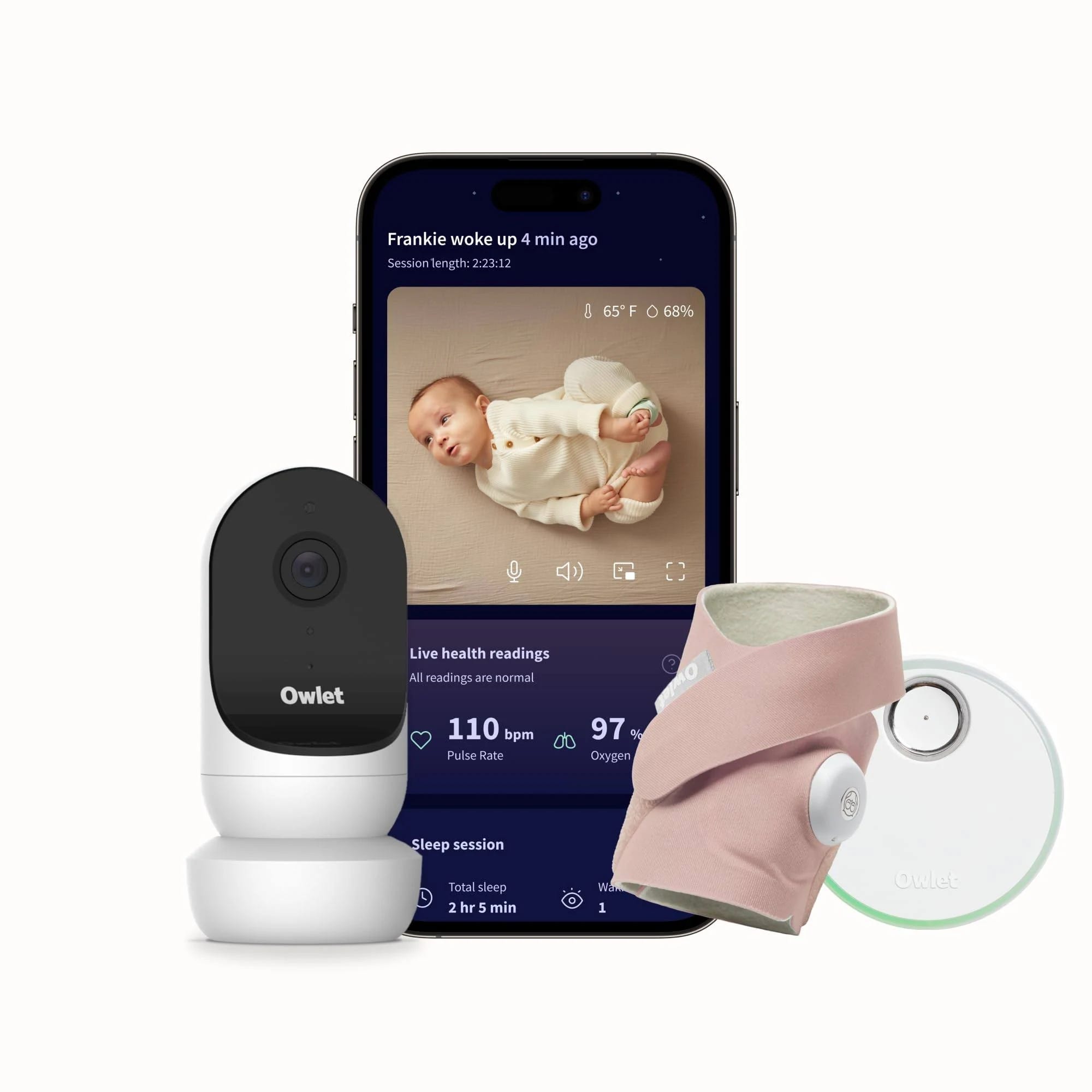 Owlet Dream Sock Duo & Cam 2 Baby Monitor Set | Image