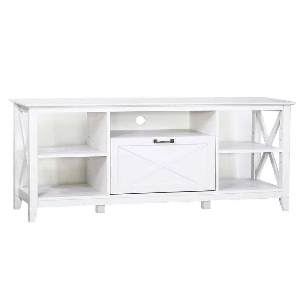 Stylish White Wood TV Stand with Premium Birch Lane Quality | Image