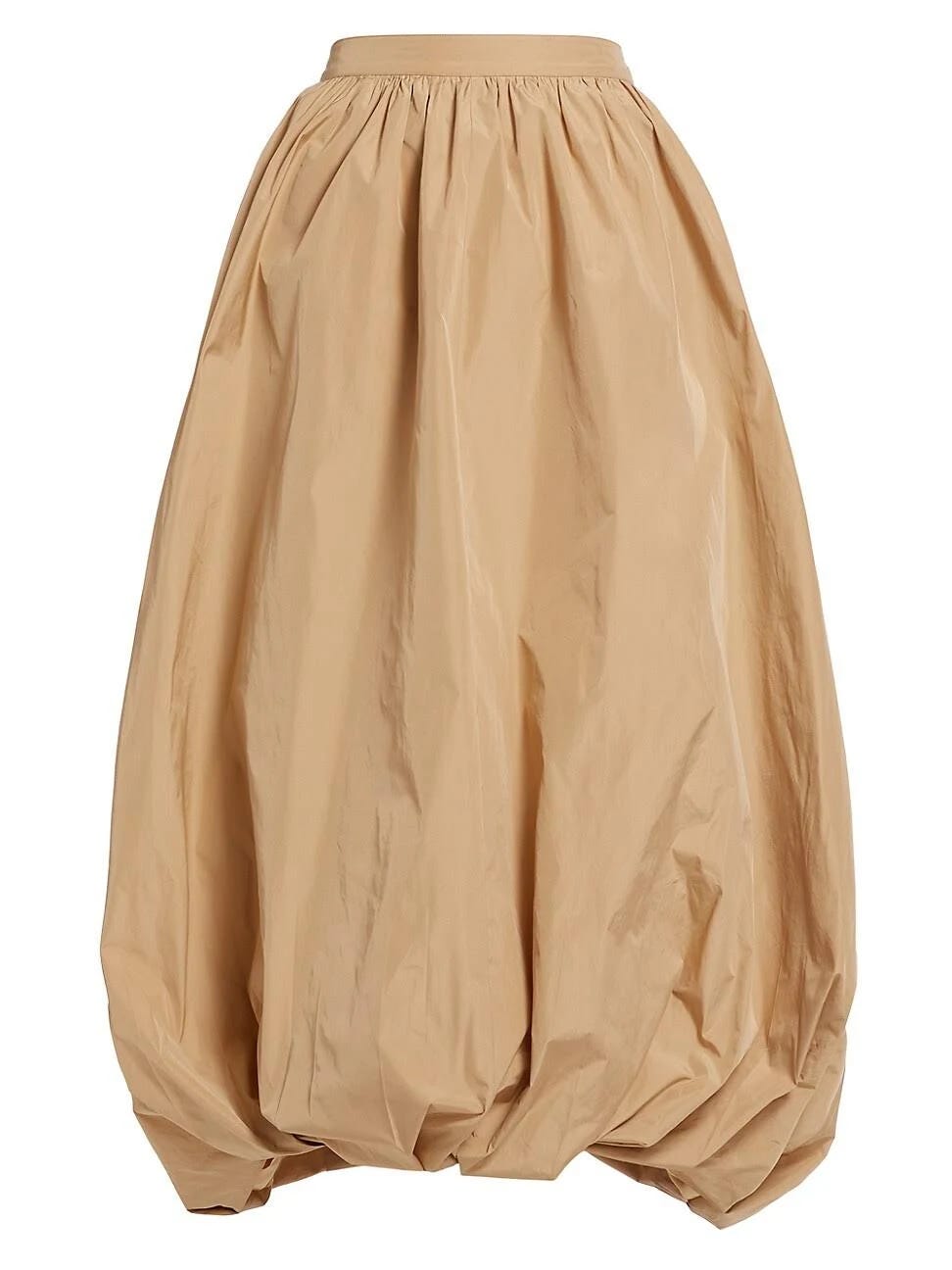 Elegant Mid-Waist Poplin Midi Skirt | Image