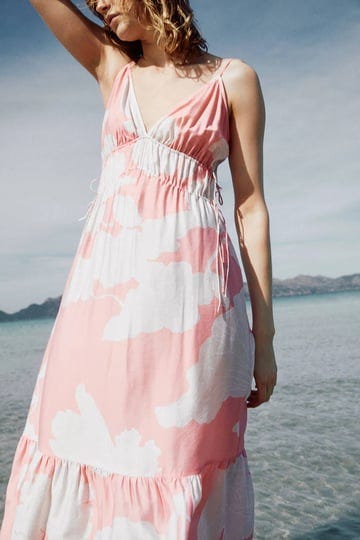 ladies-pink-drawstring-detail-maxi-dress-size-xxl-hm-1