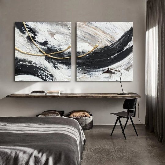 mouodewo-100-hand-painted-black-and-white-abstract-wall-art-canvas-wall-bedroom-mural-two-piece-livi-1