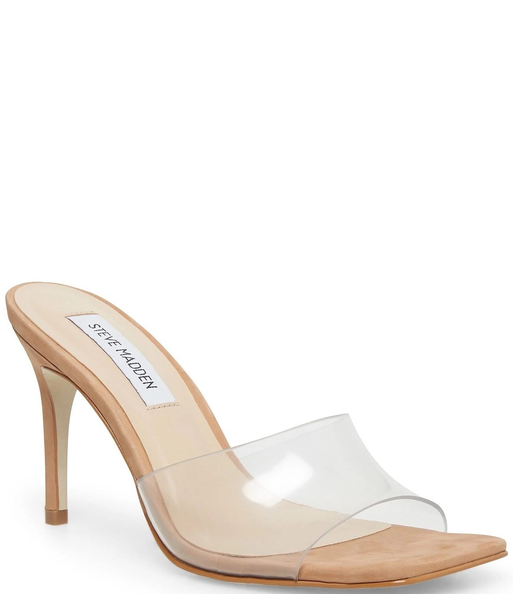 Transparent Square-Toe Steve Madden Women's Low Heel Sandals | Image