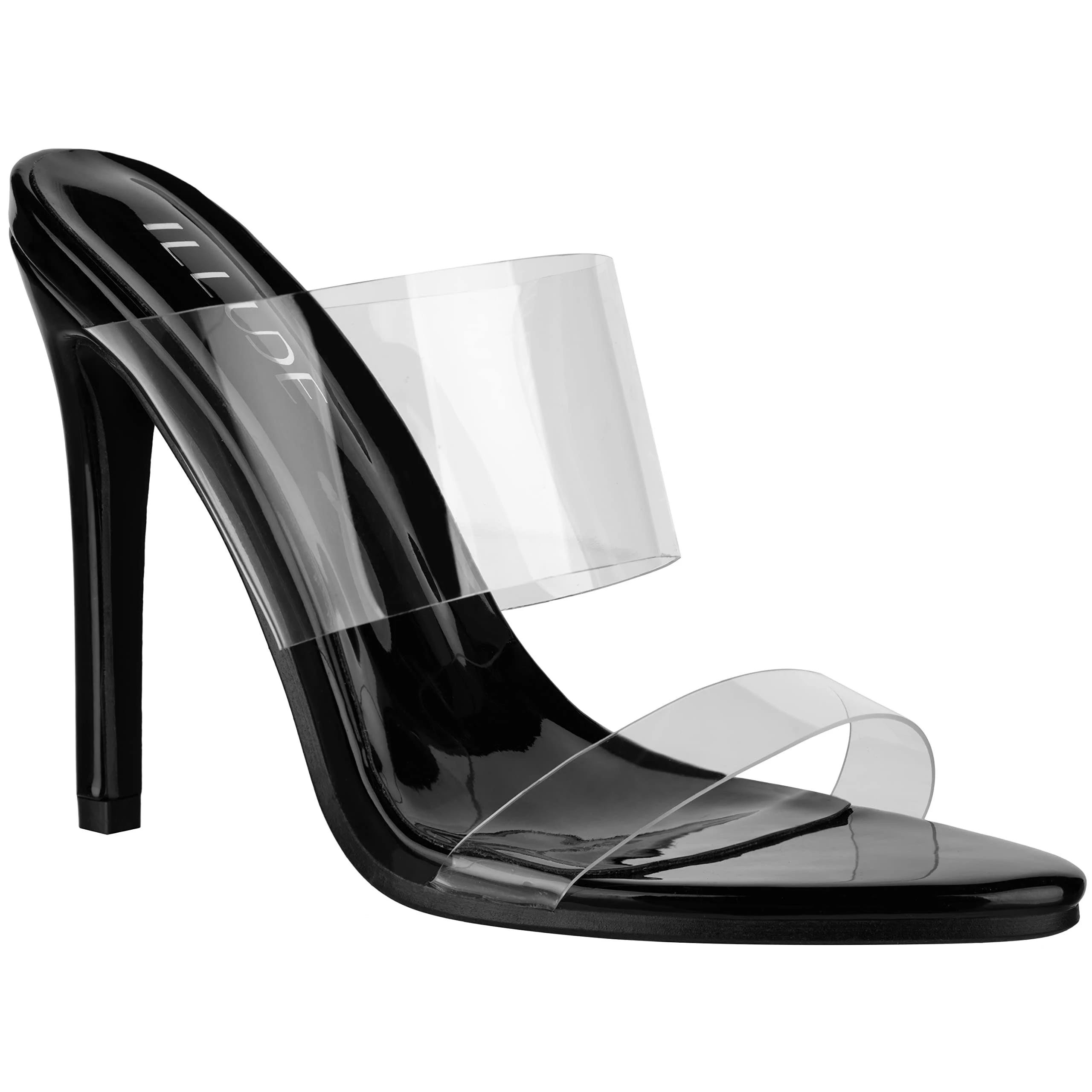 Luxurious Vegan Clear Pointed Toe Stiletto Heels | Image