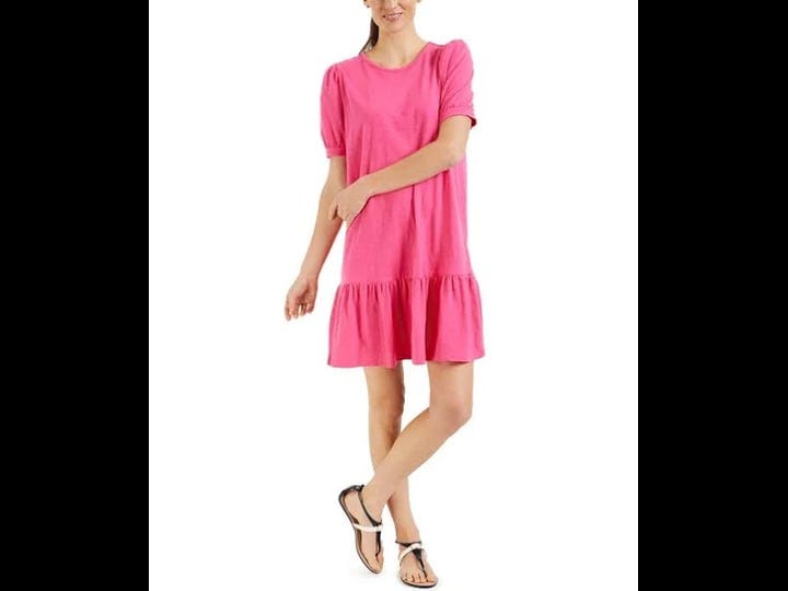 charter-club-petite-ruffled-dress-created-for-macys-pink-lightening-size-p-s-1