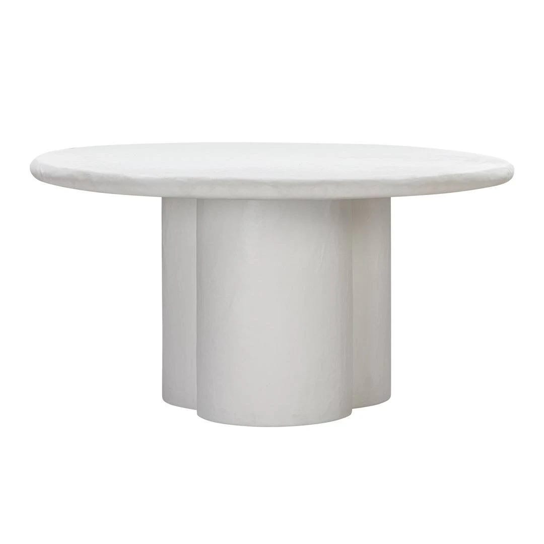 Sophisticated White Concrete Dining Table - Seats 6 | Image