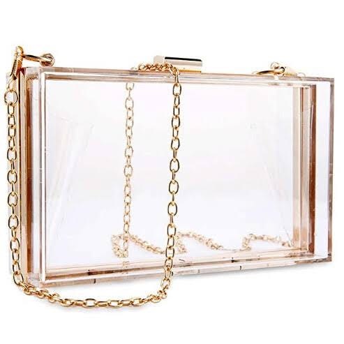 Clear Acrylic Clutch Handbag with Removable Strap | Image