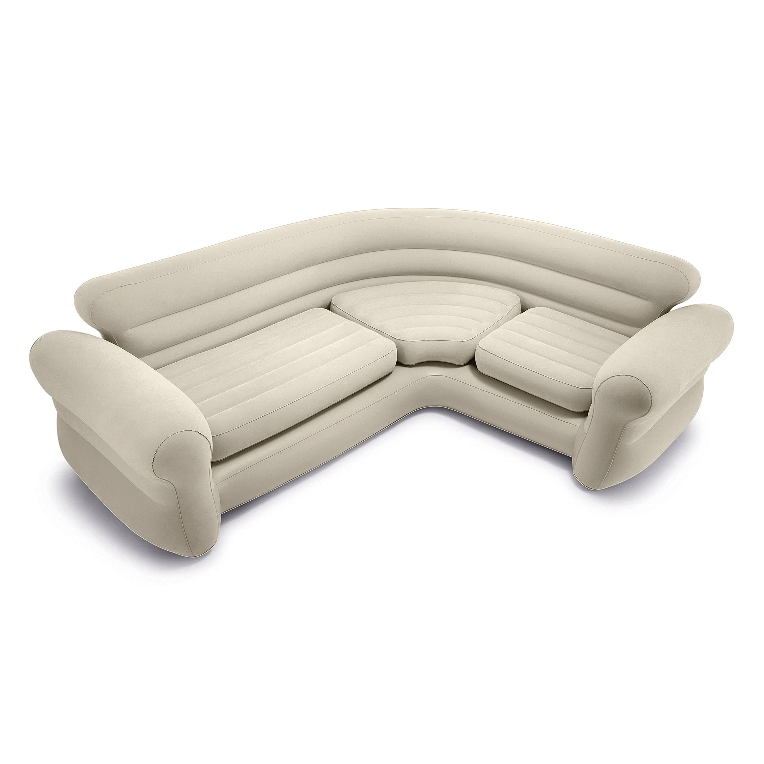 Inflatable Corner Air Sofa with Waterproof Flocked Top and Easy Inflation/Deflation | Image
