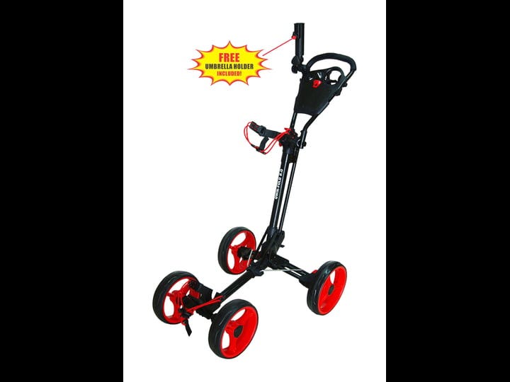 qwik-fold-4-wheel-folding-push-pull-golf-cart-foot-brake-one-second-to-open-close-black-red-1