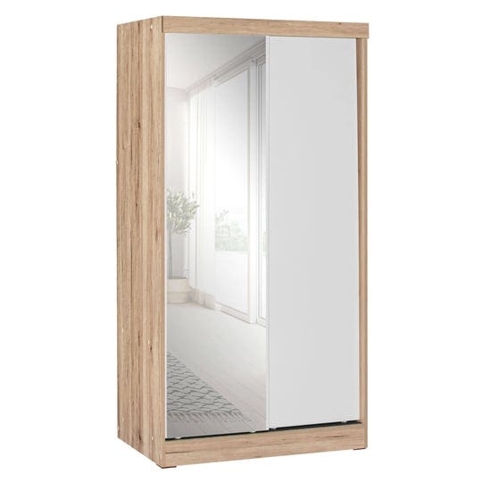 better-home-products-mirror-wood-double-sliding-door-wardrobe-white-natural-oak-1