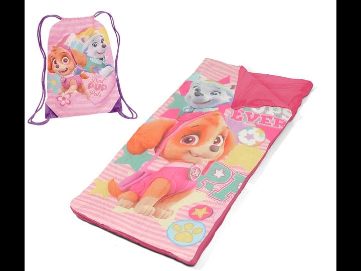 nickelodeon-paw-patrol-skye-and-everest-drawstring-carry-bag-with-nap-mat-pink-1