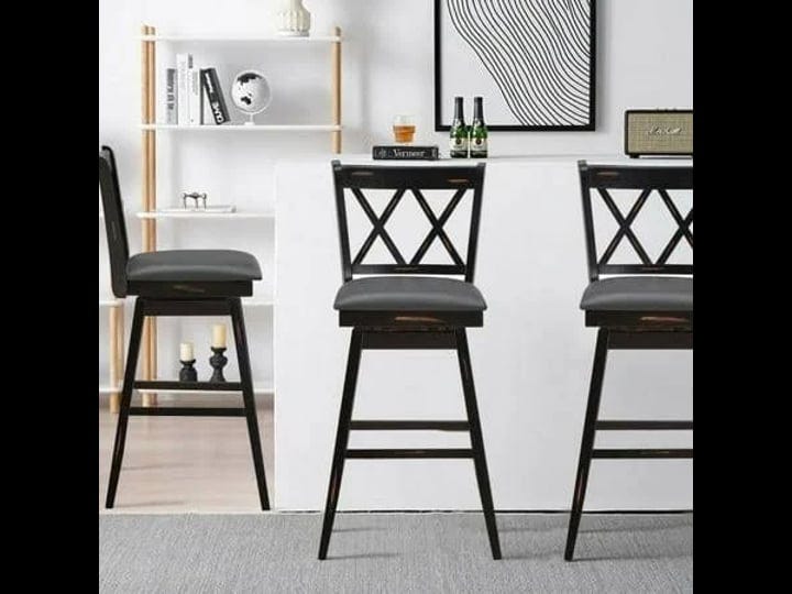 2-pieces-29-inches-swivel-counter-height-barstool-set-with-rubber-wood-legs-black-1