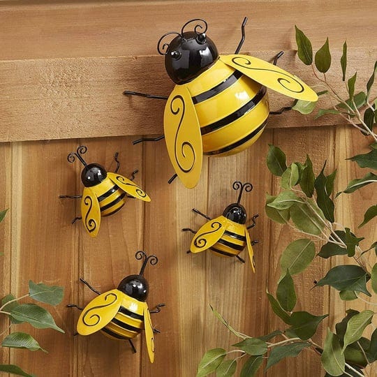 yungeln-metal-wall-art-4pcs-metal-bumble-bee-wall-decor-3d-iron-bee-art-sculpture-hanging-wall-decor-1