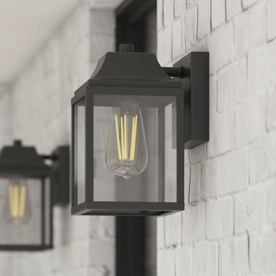 project-source-woodward-1-light-8-in-h-matte-black-outdoor-wall-light-43074-1