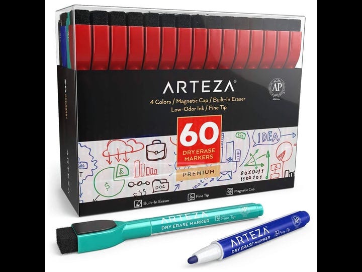 arteza-dry-erase-markers-fine-tip-assorted-colors-set-of-60-1