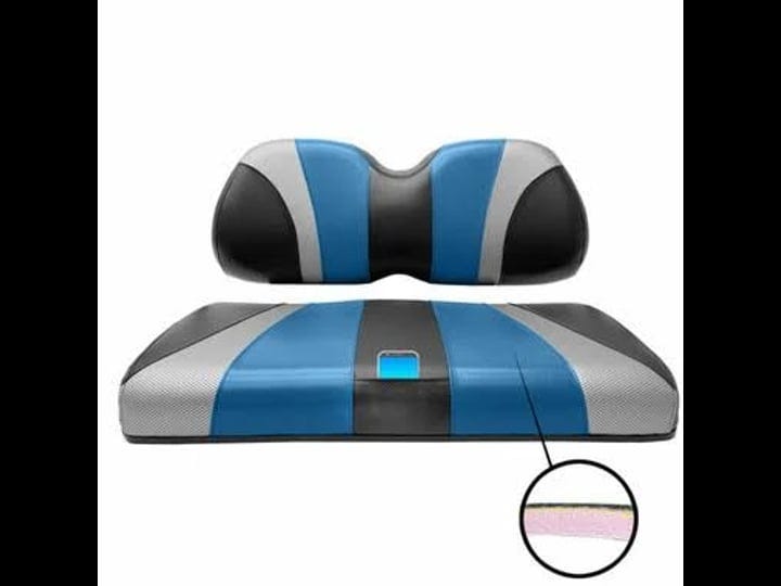 slipstream-front-seat-cover-set-electric-blue-liquid-silver-fits-club-car-precedent-2004-up-1