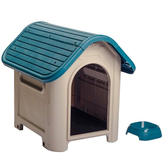 mq-dog-house-with-bowl-for-small-medium-breeds-turquoise-beige-1