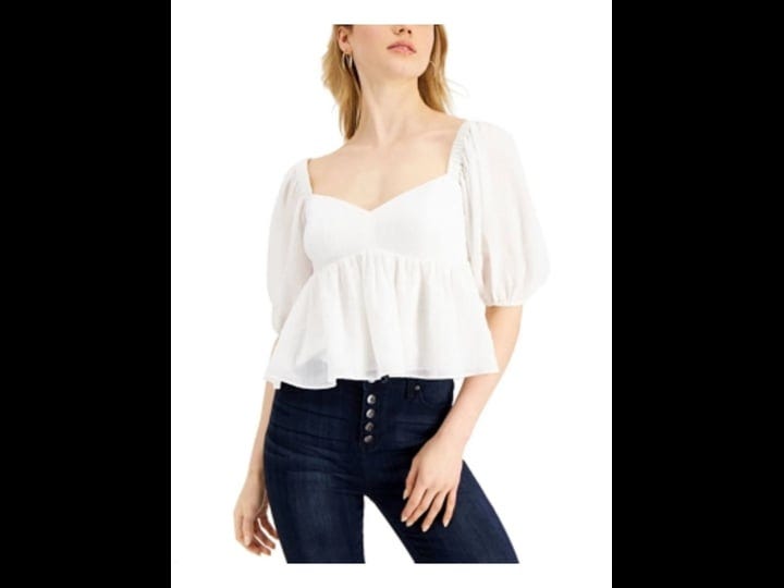 leyden-womens-white-sheer-lined-elbow-sleeve-sweetheart-neckline-top-xl-1