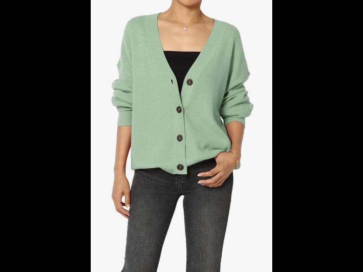 themogan-womens-waffle-viscose-knit-button-front-v-neck-long-sleeve-cardigan-light-jade-1