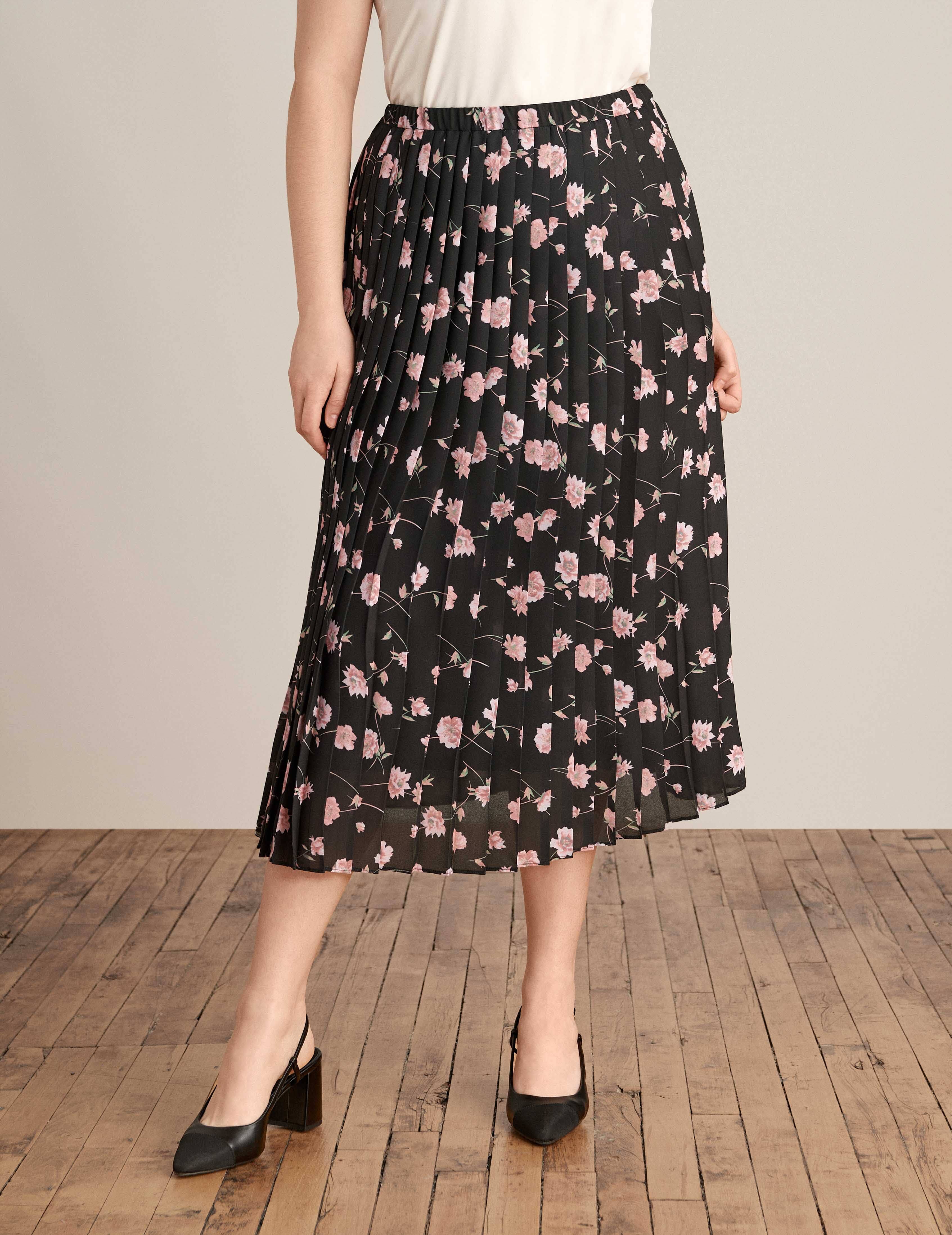 Elegant Printed Midi Skirt for Her - Floral Pattern | Image