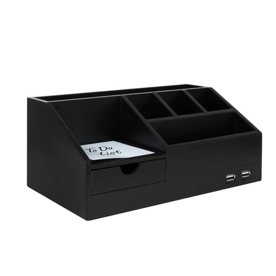 american-art-decor-black-all-in-one-usb-charging-desk-organizer-caddy-1